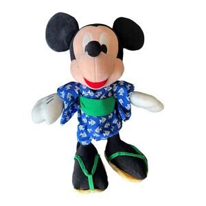 Vintage Walt Disney SEGA Prize 15" Plush MICKEY MOUSE Yukata Kimono Japan